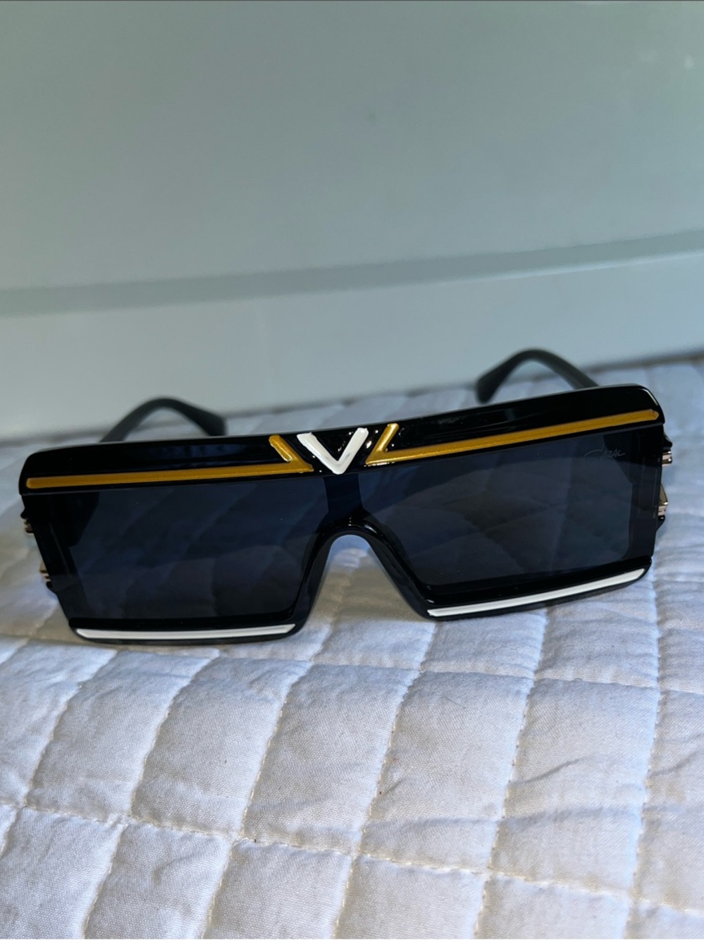 Cazal Black Sunglasses with Gold Trim